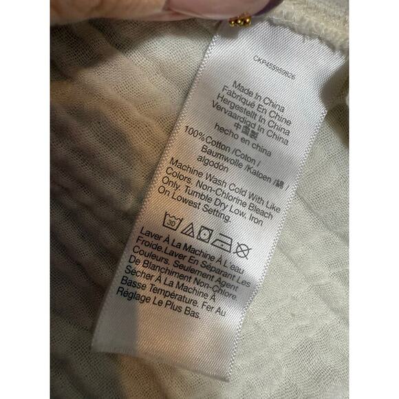 Madewell Cream Cotton Gauze Peplum Top | Size Small - Picture 4 of 5